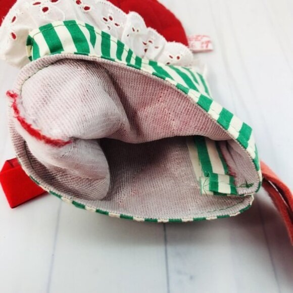 19" Christmas Stocking Annalee Mobilitee Mouse Red Quilted Green White - Picture 16 of 16